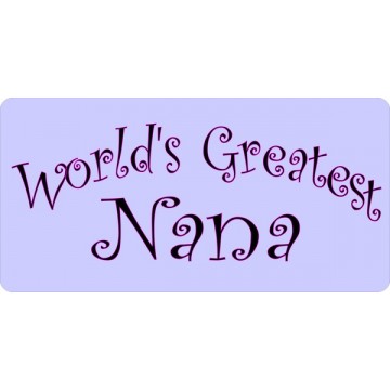 World's Greatest Nana Photo License Plate 