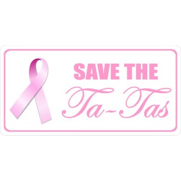 Save The Ta-Tas Breast Cancer Photo License Plate