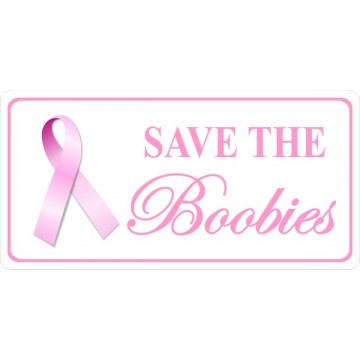 Save The Boobies Breast Cancer Photo License Plate 