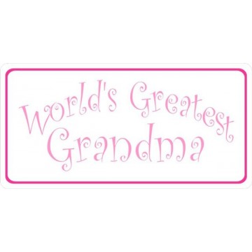 Worlds Greatest Grandma Photo License Plate