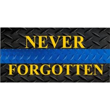 Never Forgotten Diamond Plate Photo License Plate 
