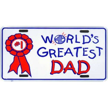 World's Greatest Dad Metal License Plate 