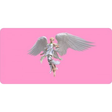 Angel On Pink Photo License Plate 