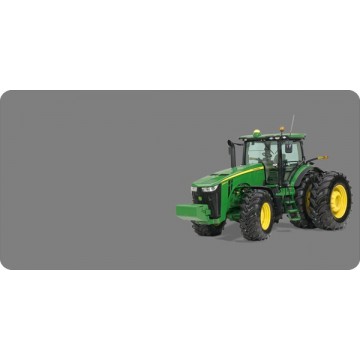 John Deere Tractor Offset On Grey Photo License Plate