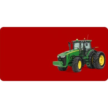 John Deere Tractor Offset On Red Photo License Plate 