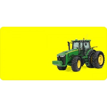 John Deere Tractor Offset On Yellow Photo License Plate 