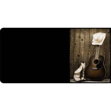 Boots, Guitar And Hat Photo License Plate 