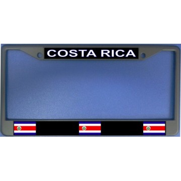 Costa Rica Flag Chrome License Plate Frame 