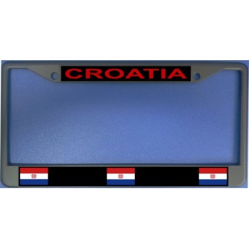Croatia Flag Chrome License Plate Frame 