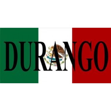 Mexican Flag With Durango Photo License Plate