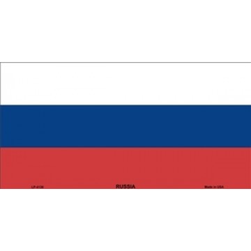 Russia Flag Metal License Plate 