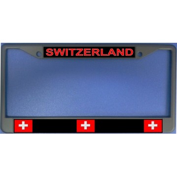 Switzerland Flag Chrome License Plate Frame 