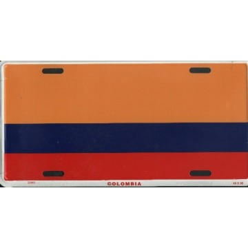 Colombia Flag Metal License Plate 