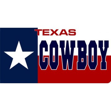 Texas Cowboy Photo License Plate 