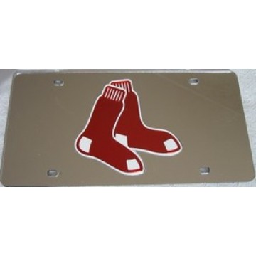 Boston Red Sox Silver Laser License Plate 