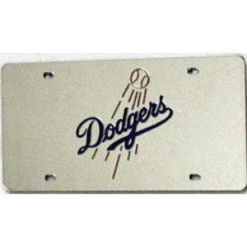 Los Angeles Dodgers Silver Laser License Plate 