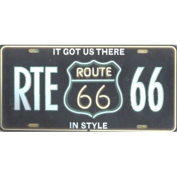 Route 66 Got Us There In Style Metal License Plate