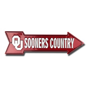 Oklahoma Sooners Country Metal Arrow Street Sign