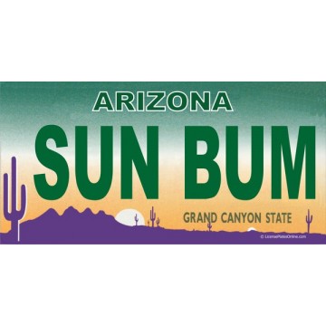 Arizona Sun Bum Photo License Plate 