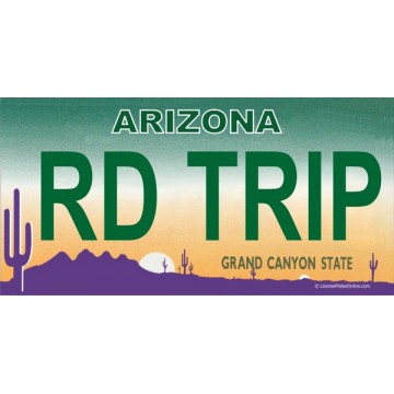 Arizona RD TRIP Photo License Plate 