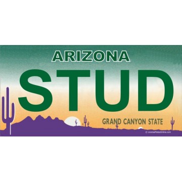 Arizona STUD Photo License Plate 