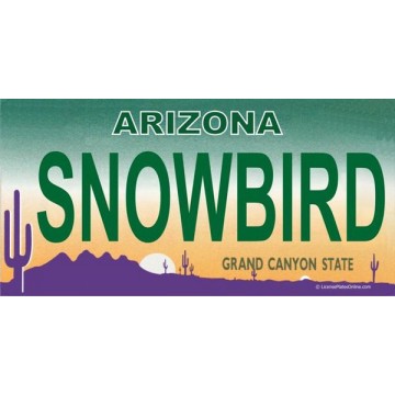 Arizona Snowbird Photo License Plate 