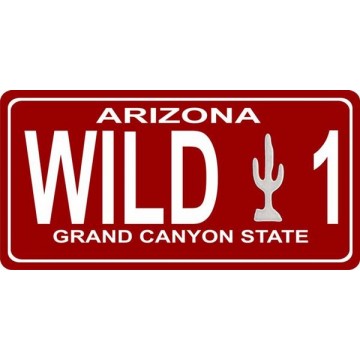 Arizona Wild 1 Red Photo License Plate 