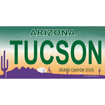 Arizona TUCSON Photo License Plate 