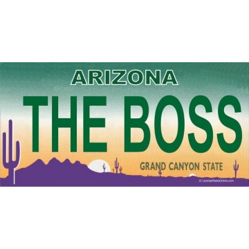 Arizona THE BOSS Photo License Plate 
