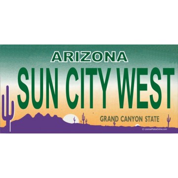 Arizona SUN CITY WEST Photo License Plate 
