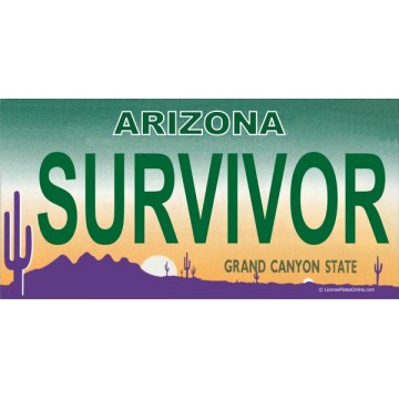 Arizona SURVIVOR Photo License Plate 