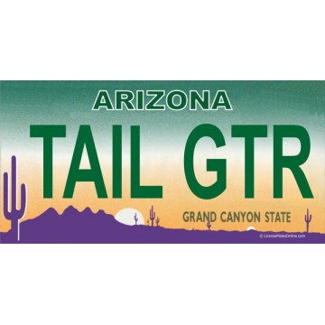 Arizona TAIL GTR Photo License Plate 