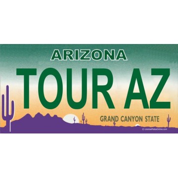 Arizona TOUR AZ Photo License Plate 