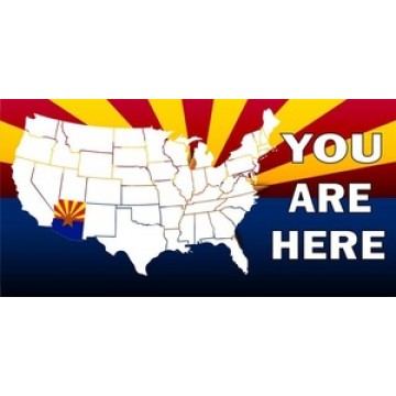 Arizona You Are Here Photo License Plate