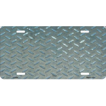 Faded Diamond Plate Design Metal License Plate 