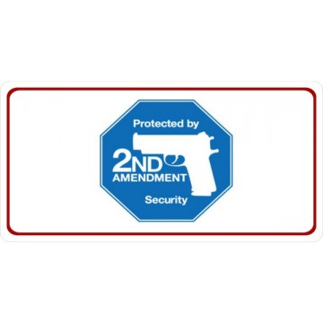 Protected By 2nd Amendment Security Photo License Plate 