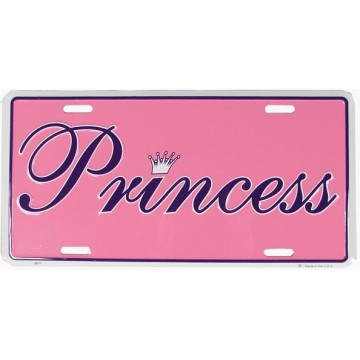 Princess Metal License Plate 