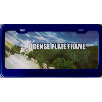 Blue Anodized Aluminum License Plate Frame
