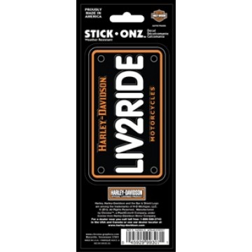 Harley-Davidson Live 2 Ride Tag Look Stick Onz Decal