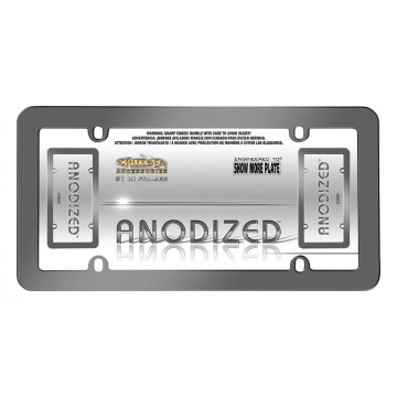 Anodized Grey Metal License Plate Frame