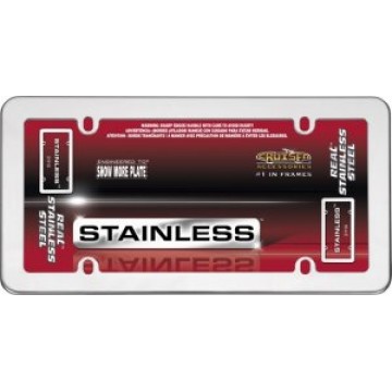 Real Stainless Steel Chrome License Plate Frame