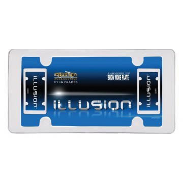 Illusion White And Chrome License Plate Frame