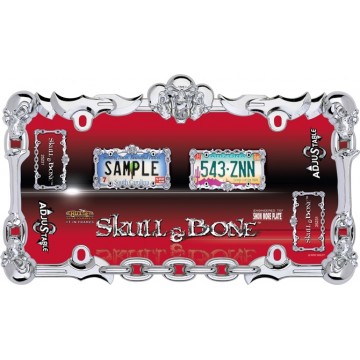 Skull & Bone Chrome License Plate Frame