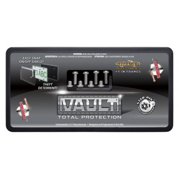 Vault Black / Clear ABS Plastic License Plate Frame