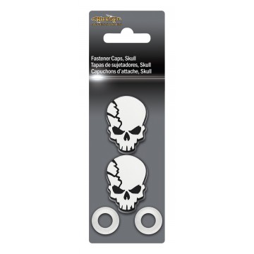 Skull Design Chrome Plastic Fastener Caps