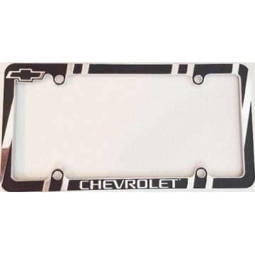 Chevrolet Chrome And Black License Plate Frame