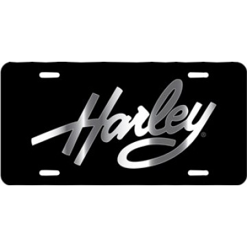 Harley-Davidson Script Black Laser License Plate 