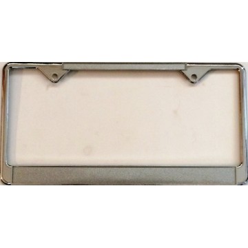 Zinc Alloy Chrome Texas Style Thin Top Double Panel License Plate Frame