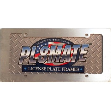 Silver Colored Metal License Plate Frame