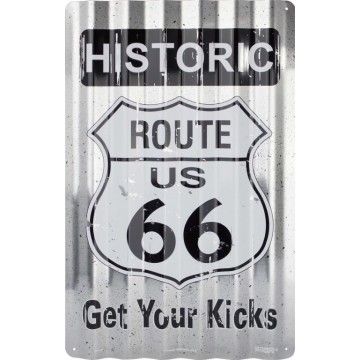Route 66 Corrugated Metal Sign
